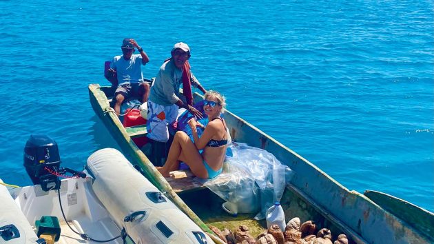 Securing provisions in the Caribbean.