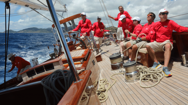 A comfortable spot for the formidable afterguard aboard Adela