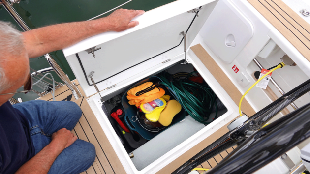 Checking lazarettes and under the sole boards