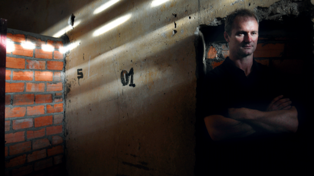 Rob Hamill visited the Khmer Rouge prison where his brother was murdered after straying into Cambodian waters.