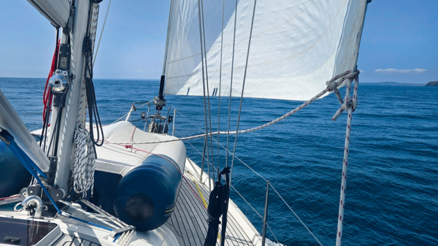 View from the deck of a yacht